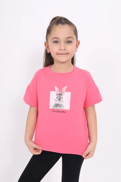 Toontoy Kız Çocuk Baskılı Tişört - Resim 5