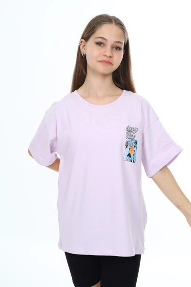 Toontoy Kız Çocuk Baskılı Tişört - Resim 5
