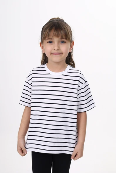 Toontoy Unisex Çocuk Çizgili Tişört ürün görseli 1