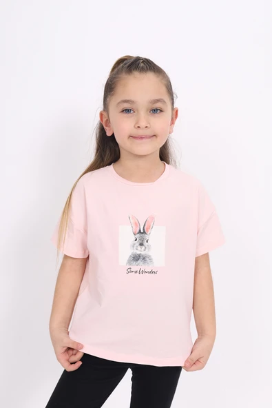 Toontoy Kız Çocuk Baskılı Tişört - Resim 9