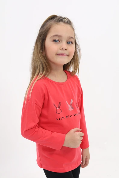 Toontoy Kız Çocuk Baskılı Tişört - Resim 6