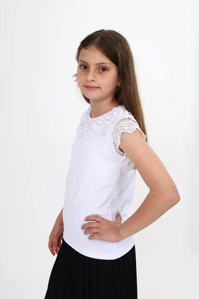 Toontoy Kız Çocuk Okul Tişört - Resim 3