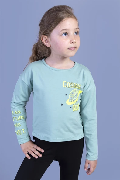 Toontoy Kız Çocuk Baskılı Tişört - Resim 9
