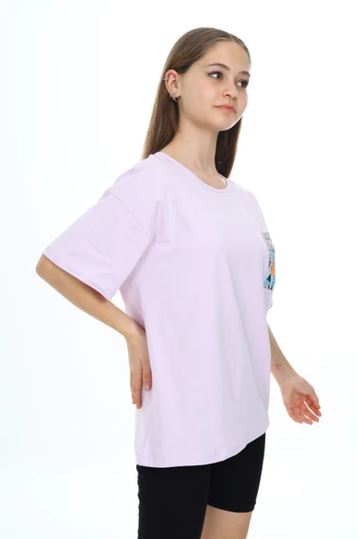 Toontoy Kız Çocuk Baskılı Tişört - Resim 8