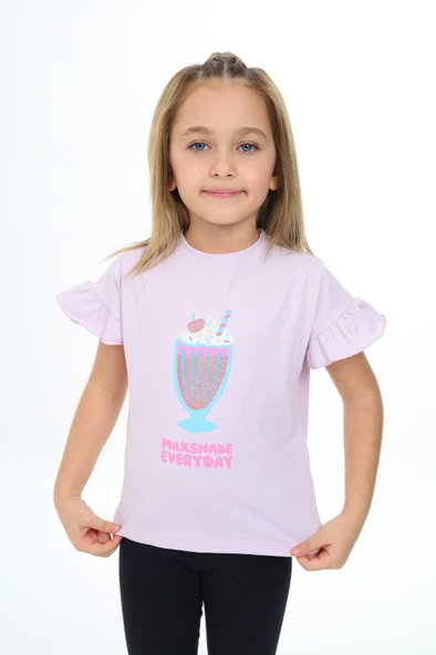 Toontoy Kız Çocuk  Mılkshaek Everyday  Baskılı Tişört ürün görseli 1