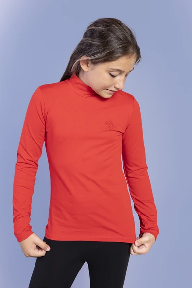Toontoy Kız Çocuk  Balıkçı Yaka  Uzun Kollu Nakışlı Okul Tişörtü 16729 ürün görseli 1
