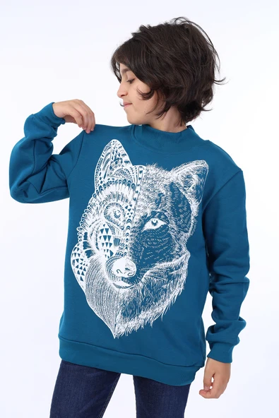 Toontoy Erkek Çocuk Kurt Baskılı Sweatshirt ürün görseli 1