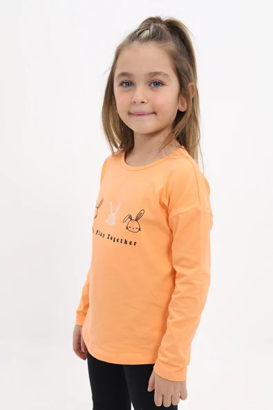 Toontoy Kız Çocuk Baskılı Tişört - Resim 2