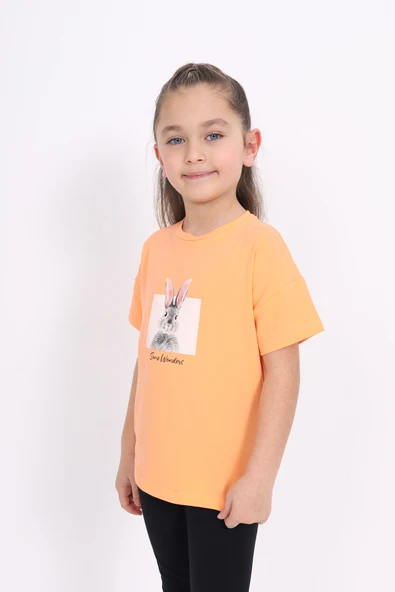 Toontoy Kız Çocuk Baskılı Tişört - Resim 3