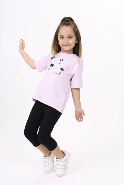 Toontoy Kız Çocuk Baskılı Tişört - Resim 3