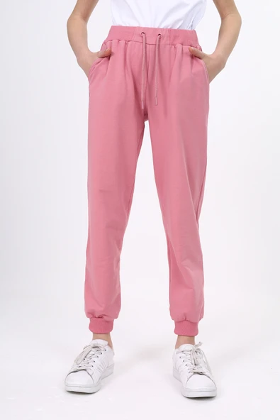 Toontoy Kız Çocuk Baskılı Beli Paçası Ribanalı Cepli Basic Jogger Eşofman Altı 2 İplik ürün görseli 1