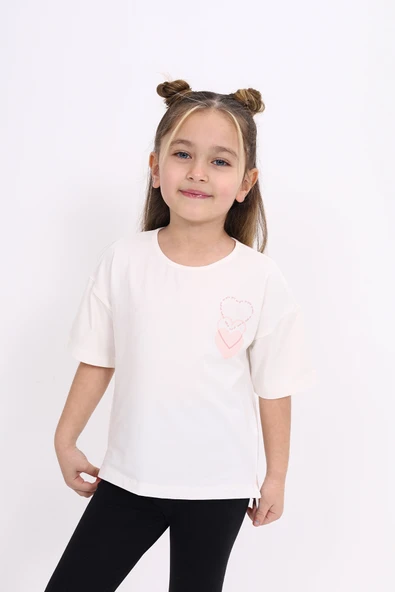 Toontoy Kız Çocuk Baskılı Tişört - Resim 3