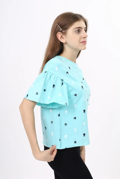 Toontoy Kız Çocuk Baskılı Tişört - Resim 4