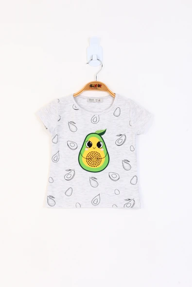 Toontoy Kız Çocuk Avokado Baskılı Tişört ürün görseli 1