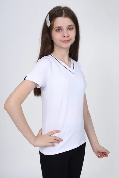 Toontoy Kız Çocuk Okul Tişört - Resim 10