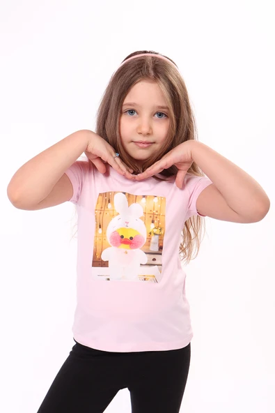 Toontoy Kız Çocuk Baskılı Tişört ürün görseli 1