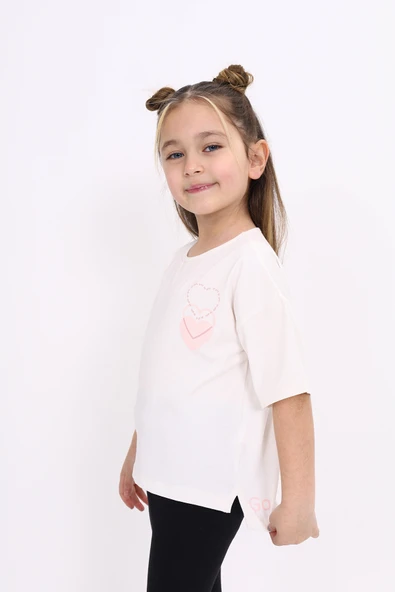 Toontoy Kız Çocuk Baskılı Tişört - Resim 8