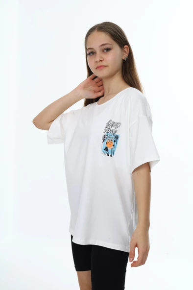 Toontoy Kız Çocuk Baskılı Tişört - Resim 2