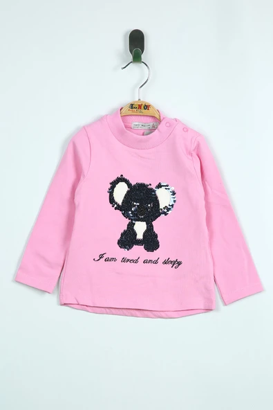 Toontoy Kız Bebek Panda Nakışlı T-Shirt ürün görseli 1