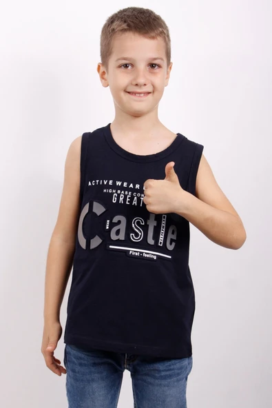 Erkek Çocuk Castle Gofre Baskılı Atlet - Resim 10