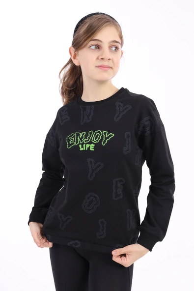 Toontoy Kız Çocuk Baskılı Sweatshirt - Resim 9