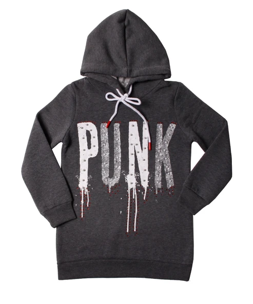 Toontoy Kız Çocuk Sweatshirt Kapşonlu Punk Baskılı ürün görseli 1