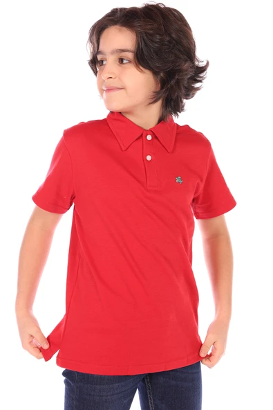 Toontoy Erkek Çocuk Polo Yaka Düğmeli Nakışlı Kısa Kollu Tişört  12979 ürün görseli 1
