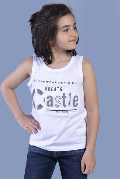 Erkek Çocuk Castle Gofre Baskılı Atlet - Resim 6