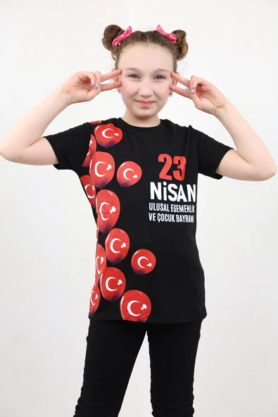 Toontoy Unisex Çocuk 23 Nisan Baskılı Tişört ürün görseli 1