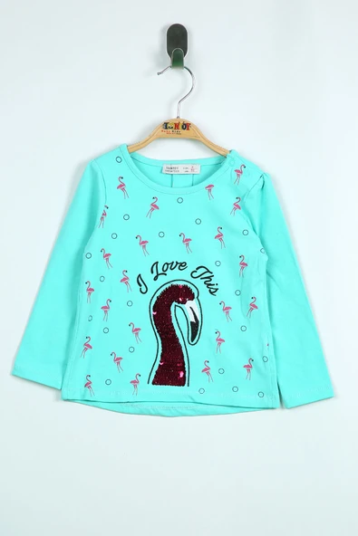 Toontoy Kız Bebek Flamingo Nakışlı T-Shirt ürün görseli 1