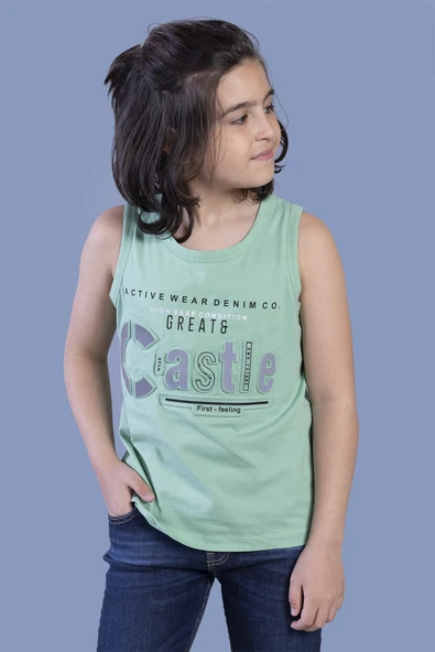 Erkek Çocuk Castle Gofre Baskılı Atlet - Resim 5