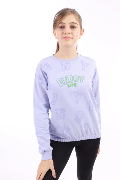 Toontoy Kız Çocuk Baskılı Sweatshirt - Resim 5