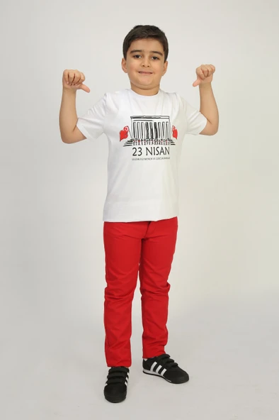 Toontoy Unisex Çocuk 23 Nisan Baskılı Tişört ürün görseli 1