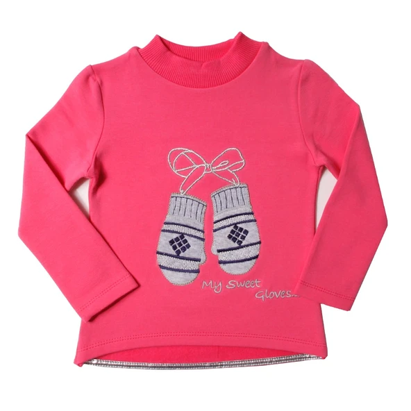 Toontoy Kız Çocuk Sweatshirt Eldiven Nakışlı - Resim 3