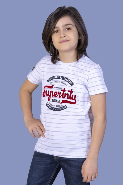 Toontoy Erkek Çocuk Çizgili Tişört ürün görseli 1