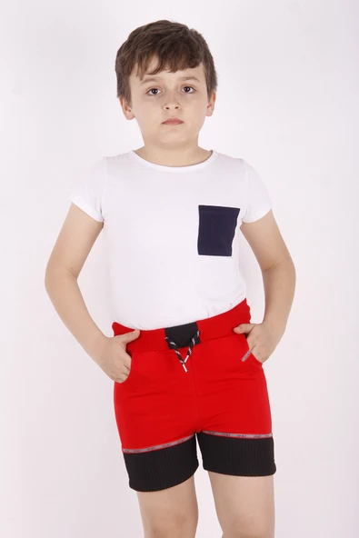 Toontoy Erkek Çocuk Sport Şeritli Garnili Şort ürün görseli 1