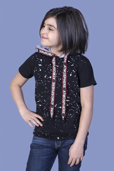 Toontoy Erkek Çocuk Kapüşonu Şeritli Tişört ürün görseli 1