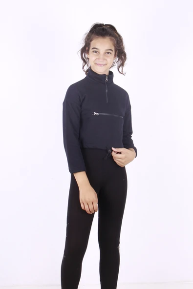 Toontoy Kız Çocuk Fermuarlı Sweatshirt ürün görseli 1