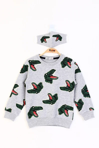 Toontoy Erkek Çocuk Dinazor Baskılı Sweatshirt ürün görseli 1