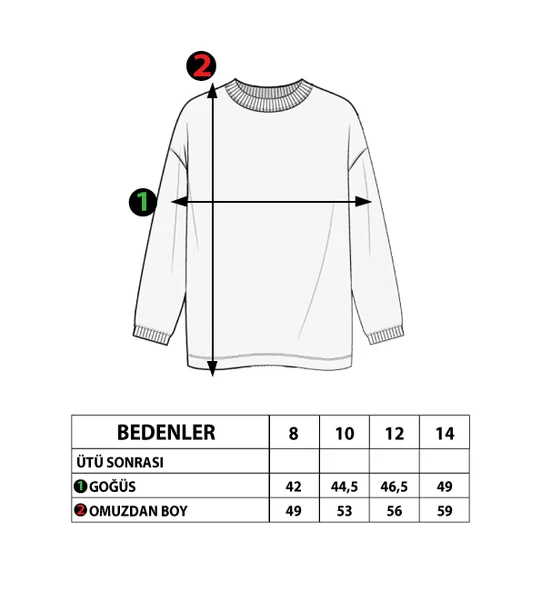 Toontoy Kız Çocuk Kanguru Cepli Baskılı Sweatshirt ürün görseli 1