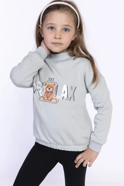 Toontoy Kız Çocuk Baskılı Sweatshirt ürün görseli 1