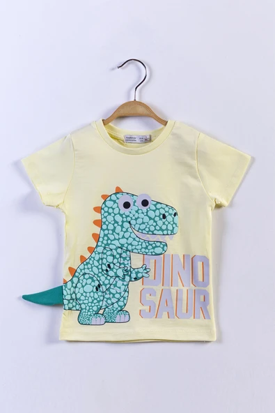 Toontoy Erkek Çocuk Kabartmalı Dinazor Baskılı Tişört ürün görseli 1