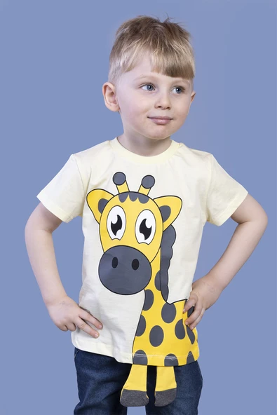Toontoy Erkek Çocuk Zürafa Baskılı Tişört ürün görseli 1