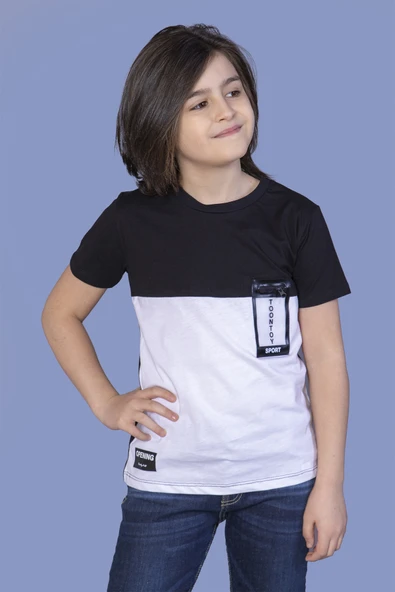 Toontoy Erkek Çocuk Garnili Cep Aksesuarlı Tişört ürün görseli 1