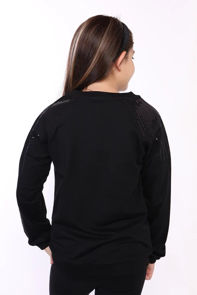 Toontoy Kız Çocuk Pullu Nakışlı Sweatshirt - Resim 3
