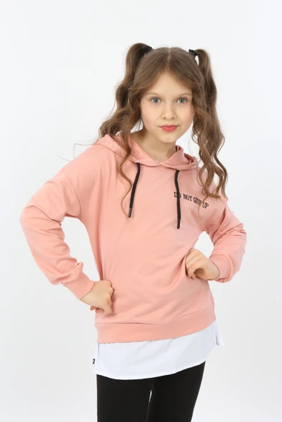 Toontoy Kız Çocuk Do Not Give Up Nakışlı Sweatshirt ürün görseli 1