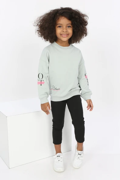 Toontoy Kız Bebek Believe Baskılı Sweatshirt ürün görseli 1