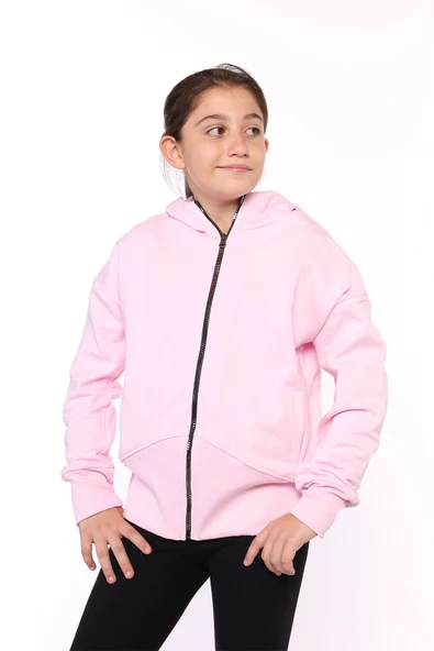 Toontoy Kız Çocuk Arkası Nakışlı İki Yanı Cepli Hırka ürün görseli 1