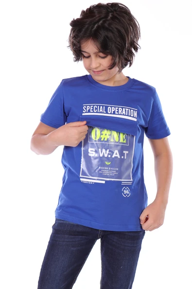 Toontoy Erkek Çocuk Süs Cepli Special Operation Baskılı Tişört ürün görseli 1