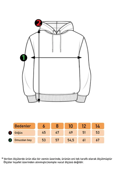 Toontoy Kız Çocuk Kapüşonlu Baskılı Sweatshirt ürün görseli 1